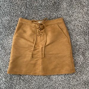 Suede Lauren Conrad skirt.